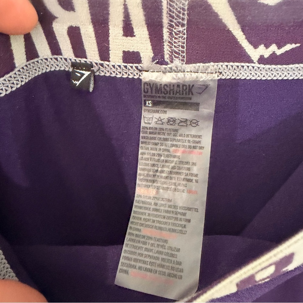 Gymshark High Waisted Leggings Purple Seamless Workout XS Activewear - Picture 6 of 7